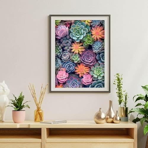 Ausanrl Succulents Diamond Painting Kits for Adults Beginners-Succulents Plant Diamond Art Kits for Adults,Flower Gem Art Kits for Adults for Gift Home Wall Decor Gifts 12x16inch thumbnail 4