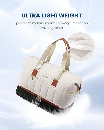 LOVEVOOK Travel Duffle Bag,Puffer Weekender Bags For Women with Shoe Compartment,42L Carry On Duffel Bags For Airplanes,Hospital Bag for Labor and Delivery,Overnight Bag,2Pcs Set thumbnail 3