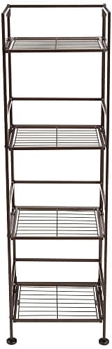 Amazon Basics 4-Tier Iron Towel Shelf for Bathroom, Black, 11.4"L x 11.8"W x 44.5"H thumbnail 4