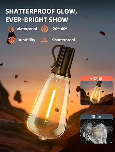 VOZUJI Outdoor Patio String Lights: 100Ft 30M Outside Waterproof Light - Remote Dimmable ST38 Shatterproof Bulb Connectable Hanging Outdoor Electric Lighting - Backyard Yard Gazebo Porch Party thumbnail 5