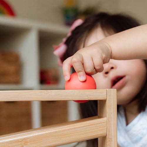 Montessori Small Ball Tracker Wooden Ball Drop - Wood Toys for 3 Year Old - Educational Toy for Baby and Toddler - Ramp Maze Run Track thumbnail 6
