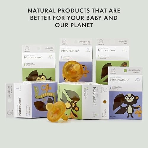 Natursutten Pacifiers 6-12 Months - 1-Pack Original Shield Orthodontic Nipple Natural Rubber Safe & Soft BPA-Free Pacifiers for Breastfeeding Babies - Newborn Pacifiers Made in Italy thumbnail 6