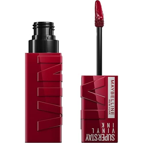 Maybelline Super Stay Vinyl Ink Longwear No-Budge Liquid Lipcolor Makeup, Highly Pigmented Color and Instant Shine, Royal, Deep Wine Red Lipstick, 0.14 fl oz, 1 Count - Image 1