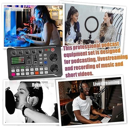 Pot Microphone Bundle, BM-800 Condenser Mic with F998 Live Sound Card Kit, Pot Equipment Bundle with Voice Changer and Mixer Functions for PC phone Studio Recording and Broating thumbnail 6