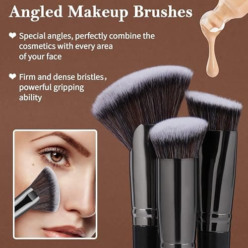 Make up Brush Set 25Pcs Professional Makeup Brushes Foundation Blush Angle Eyeliner Blending Concealers Eyeshadow Brush Premium Synthetic Makeup Brush Set with Gift Box thumbnail 3
