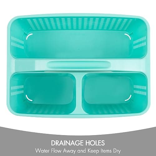 Tiawudi Portable Shower Caddy, Caddy Organizer with Handle, Plastic Shower Basket Hold Soap, Shampoo, Hair Supplies and Beauty Products, Cleaning Supplies Organizer for Home, Dorm, Shelf and Cabinet thumbnail 4