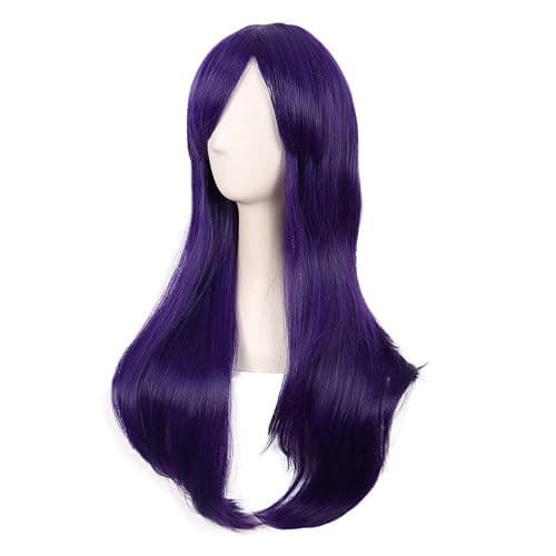 MapofBeauty 28 Inch/70cm Women Side Bangs Long Curly Hair Cosplay Wig (Dark Purple) thumbnail 3