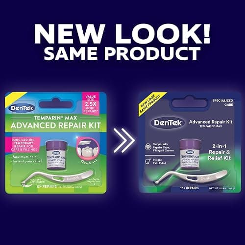 DenTek Temparin Max Dental Repair Kit, for Pain Relief & Temporary Repair, Pack of 6 Kits, 13+ Repairs per Kit thumbnail 2