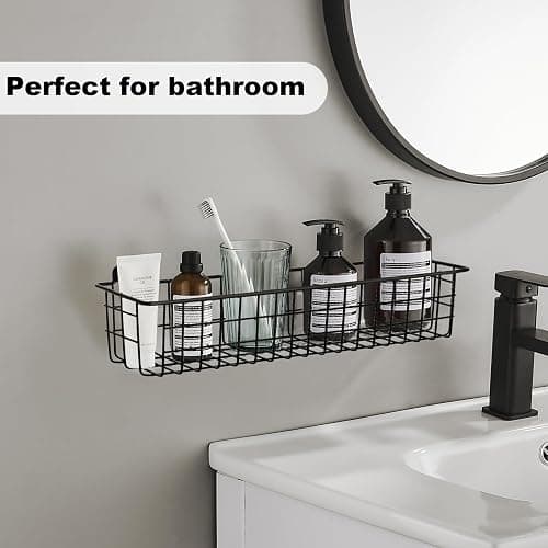 Spice Rack Organizer Wall Mount, 2 Pack Black Seasoning Rack Wire Storage Baskets for Wall or Cabinet Door in Kitchen and RV | Seasoning Rack, Kitchen, RV thumbnail 8