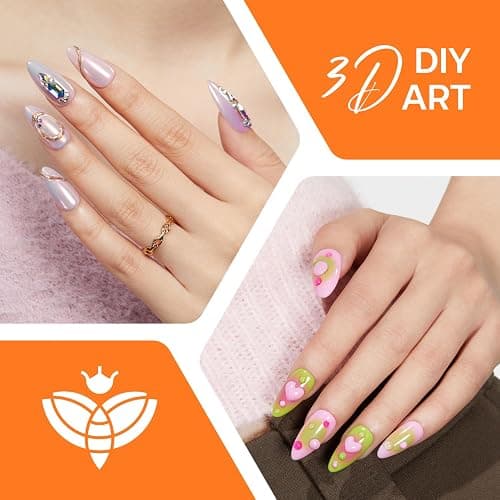 modelones 3D Nail Gel Kit, Gel Nail Art 3D Sculpting Gel with Nails Art Brushes for Chrome Powder for Nails and Rhinestones for DIY at Home & Salon, 9g No Wipe Needed thumbnail 5