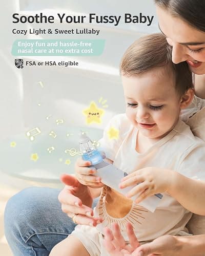 GROWNSY Nasal Aspirator for Baby, Electric Baby Nose Sucker with Larger Suction Chamber and More Powerful Suction, Automatic Nose Cleaner with Music and Light Soothing Function thumbnail 3