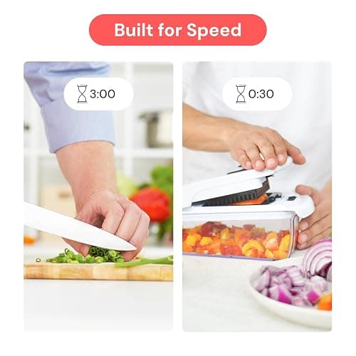 Fullstar Pro Original Vegetable Chopper - Chopper and Spiralizer - Food Chopper with Container, Fruit Cutter, Onion Dicer - All-in-One Prep Tool - Kitchen Gadgets and Gifts (4 in 1, White) thumbnail 4