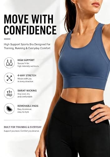 Racerback Crop Tank Tops for Women Y-Back with Built-in Bra Longline Sports Bras Scoop Neck Workout Tops thumbnail 7