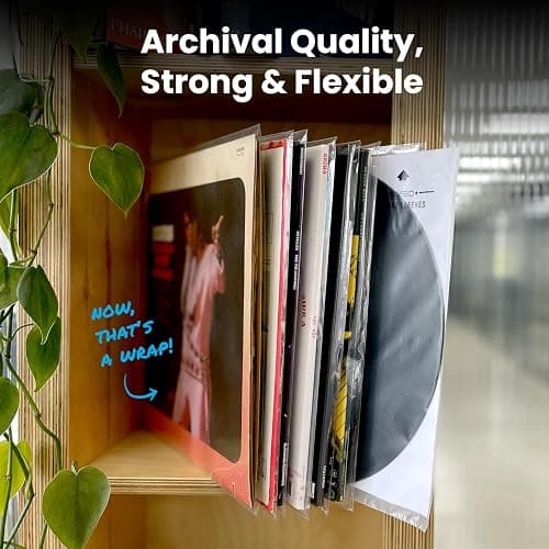 EVEO 100 Vinyl Record Sleeves Outer – Crystal Clear Outer Vinyl Sleeves LP Album Covers 12.75"x12.75" | Perfect Fit Protective 3 Mil Protection for Single & Double LPs - Archival Quality thumbnail 5
