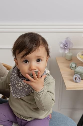 BIBS x Liberty De Lux Tétine, 0+ mois, 2-pack, Eloise Baby Blue | Tétine ronde | Silicone | Taille unique | Sans BPA | Fabriqué au Danemark | Haute acceptation | Trous d’aération thumbnail 2
