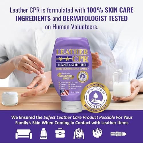 Leather CPR Cleaner & Conditioner 18oz - Cleans, Conditions, Restores & Protects Leather Furniture, Handbags, Car Seats, Interior, Jackets, Boots, Purses, Shoes, Couch, Saddles, Tack & More thumbnail 2