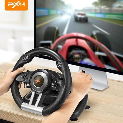 PXN Racing Wheel - Gaming Steering Wheel for PC, V3II 180 Degree Driving Wheel Volante PC Universal Usb Car Racing with Pedal for PS4, PC, PS3,Xbox Series X|S, Xbox One thumbnail 5