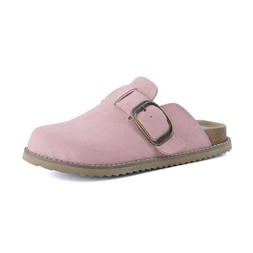 CUSHIONAIRE Women's Blain Genuine Suede Slip-On Clogs with + Memory Foam & Chic Buckle Mule - Comfortable, Non-Slip, Wide Widths Available thumbnail 9