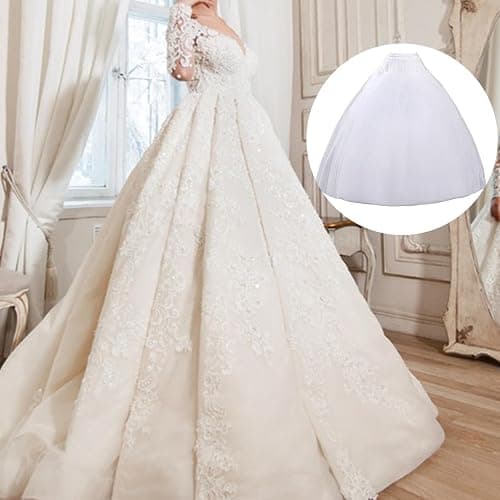 MeiLiMiYu Hoopless Petticoat Crinoline Underskirt Skirt 8 Layers Floor Length Ball Gown Petticoat Underskirt Slip for Wedding thumbnail 2
