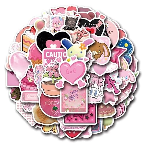 62pcs Cutecore Stickers Pink Y2K Millennium Macaron Colored Graffiti Sticker for Musical Instrument Decorations Water Bottles, Laptops, Suitcases, Birthday Party Supplies, Scrapbook Stickers thumbnail 4