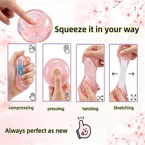 2Pcs Coconut Oil Squishy, Shapeable No Rebound Stress Relief Ball, Fun Sensory Fidget Toy, Fun Anxiety Gift for Adults & Kids. thumbnail 4