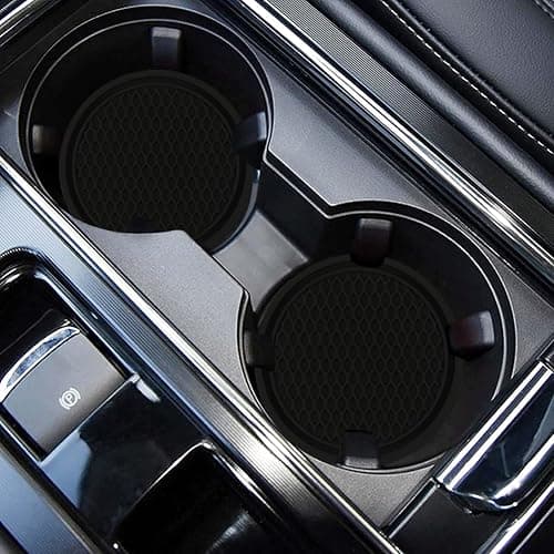 ZSDY Car Cup Coaster, 4PCS Universal Auto Non-Slip Cup Holder Embedded in Ornaments Silicone Coaster, Car Interior Accessories Sets, Black thumbnail 7