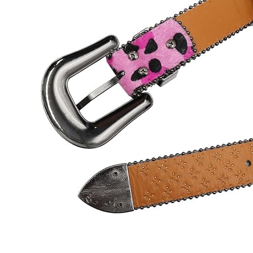 Vxrxal Rhinestone Belt Leopard Print Bling Belts For Women Luxury BB Y2K Cowgirl Belts for Jeans, Festival Gifts Belt thumbnail 6