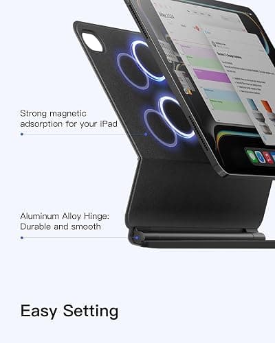Inateck Magnetic Keyboard Case for iPad 10th Generation 10.9 inch/11th Generation 2025 A16 11 inch, Floating Stand, 7-Colour Backlight, with Trackpad, KB09119-10 thumbnail 4