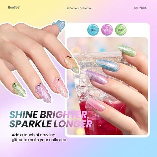 Beetles Winter Gel Polish Set Cat Eye Gel Nail Polish 48 Colors Red Green Brown Blue Nude Pink Jelly Glitter Shell Shread Salon DIY at Home UV LED Needed Gifts for Women Vivid Moments thumbnail 4
