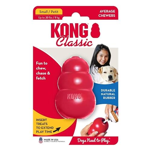 KONG Classic Stuffable Dog Toy - Fetch & Chew Toy for Dogs - Treat-Filling Capabilities & Erratic Bounce for Extended Play Time - Durable Natural Rubber Material - for Small Dogs thumbnail 10