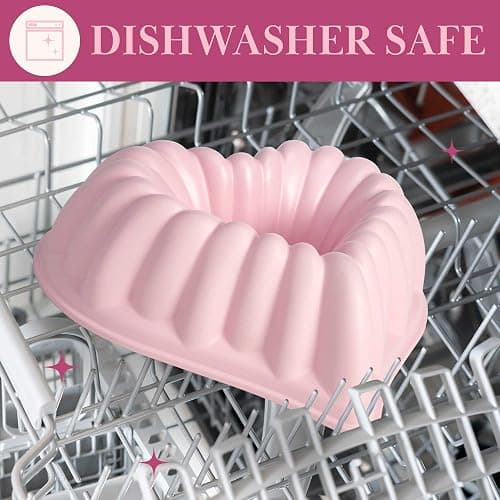 Paris Hilton Heart Shaped Fluted Cake Pan, Cast Aluminum with Clean Ceramic Nonstick Bakeware, Dishwasher Safe, Made without PFAS, PFOA, PFOS & PFTE, 9-Inch, Pink thumbnail 9
