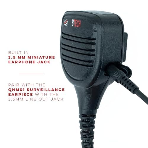 BTECH QHM22 Weatherproof Heavy Duty IP54 Speaker Mic, Premium Commercial Grade Shoulder Mic for BAOFENG (UV-5R BF-F8HP), pxton, Retevis, Kenwood K1 Radios thumbnail 5