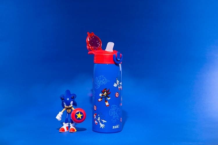 Zak Designs Sonic the Hedgehog Sage Kids Water Bottle For School or Travel, 19oz Stainless Steel Water Bottle With Straw, Handle, and Leak-Proof, Pop-Up Spout Cover (Sonic & Shadow) thumbnail 11