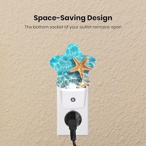 Caifujiqi Night Light Plug-in into Wall Dusk to Dawn Smart Sensor White Led Nightlight for Bedroom Bathroom Kitchen Hallway Stairs Energy Efficient Decor Desk Lamp Beach Decor thumbnail 6