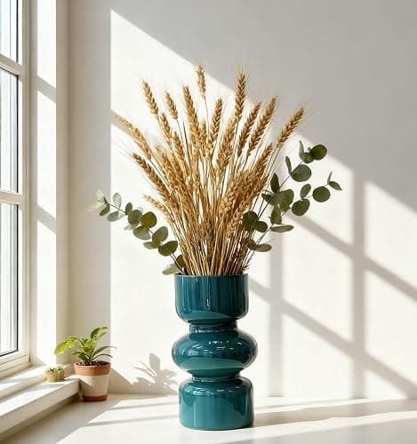 JSPYFITS Glass Hydroponic Flower Vase, 7 Inches Colored Glass Bubble Vase for Flower, Three-Layer Glassvase Funky Vase for Home/Office/Weddings/Party Table Flower Decor (Dark Green) thumbnail 4