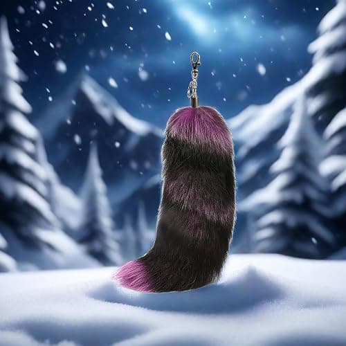 Iivos Fluffy Therian fox Tail Keychain - Soft Fur, Realistic Colors, Durable, Perfect for Cosplay, Renaissance Fairs thumbnail 5