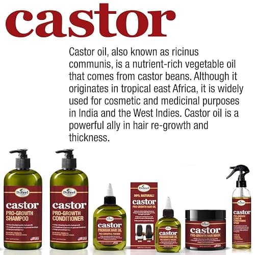 Difeel Pro-Growth Hair Care Set with Castor Oil - 3-PC Style: Shampoo & Conditioner 12oz EACH, & Hair Oil 8oz thumbnail 8