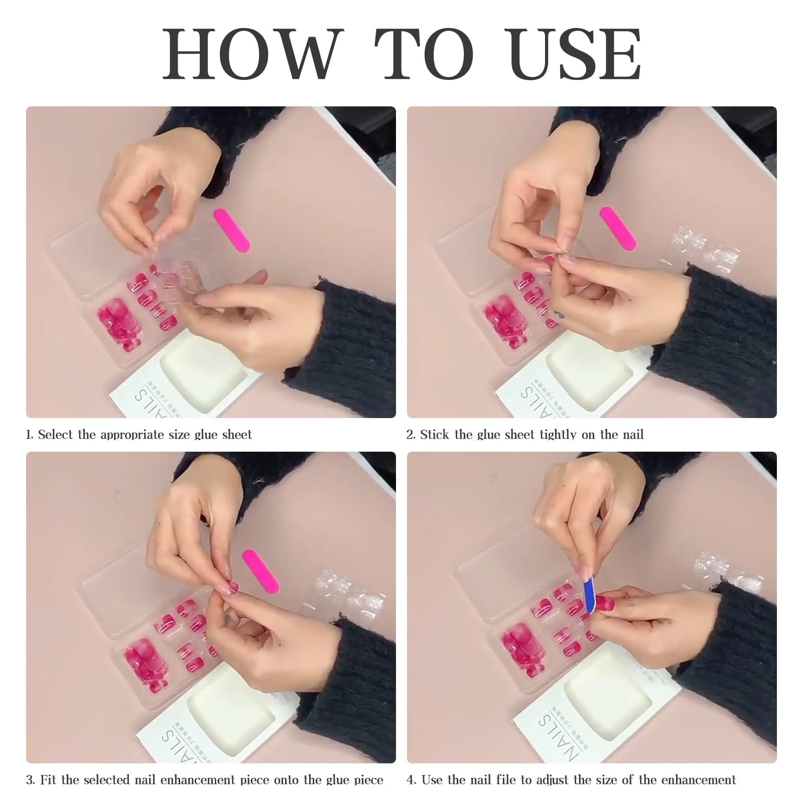 TMUT 24pcs Square False Nails Short Stick on Nails Blue White Press on Nail with Silver Sequins Removable Glue-on Acrylic Full Cover Fake Nail Art Accessories for Women Girls thumbnail 5