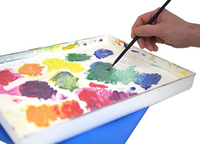 Masterson Artist Palette Seal, 12in x 16in Airtight Palette Container, Keeps Wet Paint Fresh for Weeks, Oil or Acrylic Painting Palette with Lid, Seal, Blue Lid Box, Made in USA thumbnail 6
