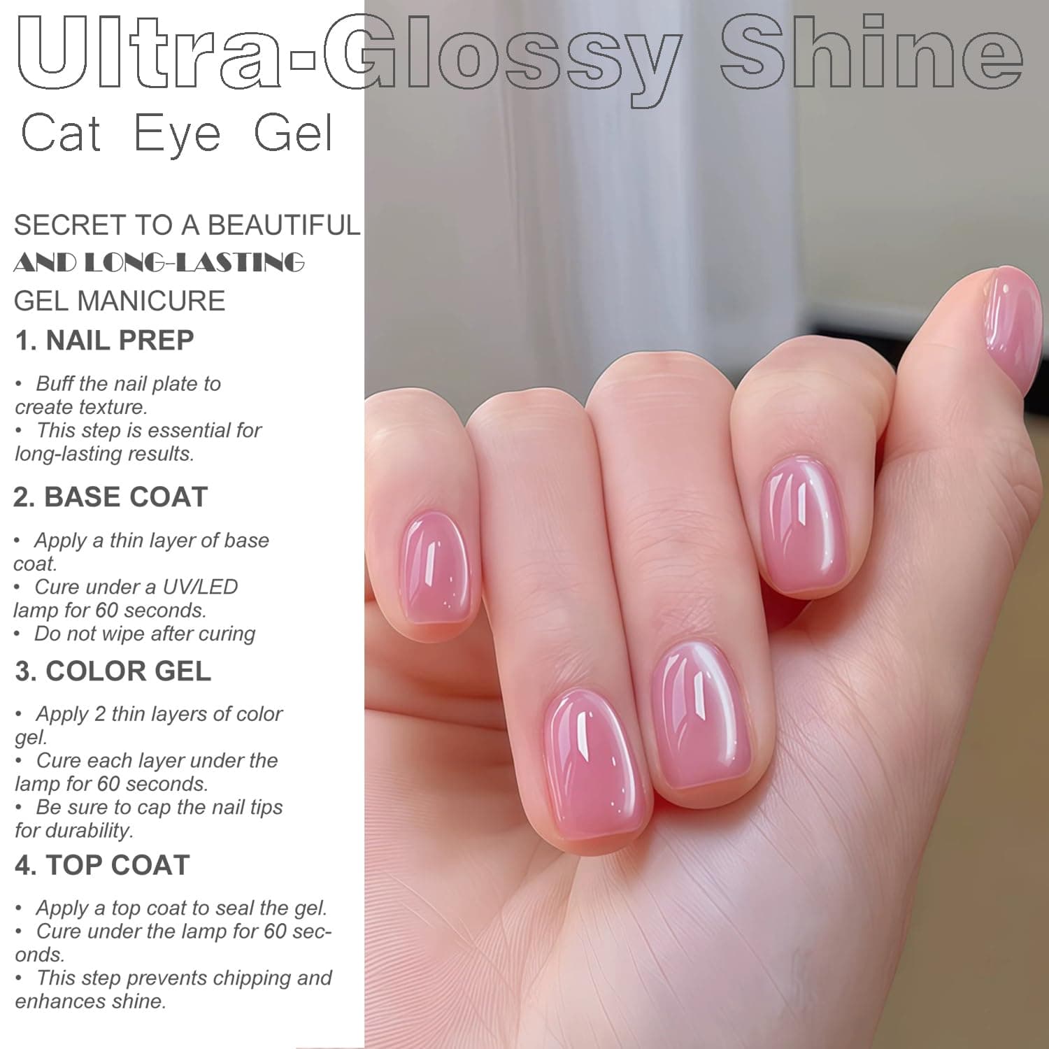 Vishine Cat Eye Gel Nail Polish (Pink) thumbnail 3