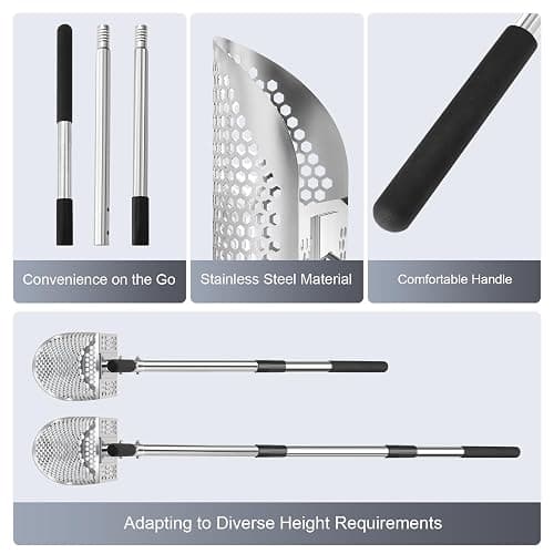 GADFISH Sand Scoop for Metal Detecting, Metal Detector Scoop, Stainless Steel Sand Sifter Shovel, Fast Sifter Shovel for Underwater Treasure Hunting (Stainless Steel) thumbnail 5