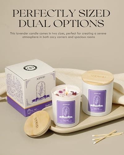 AOOVOO Lavender Scented Candles for Women - Aromatherapy Candle with Crystals Inside, 7oz Soy Candles for Home Scented, Birthday Gifts Christmas Candle for Women Mom thumbnail 8