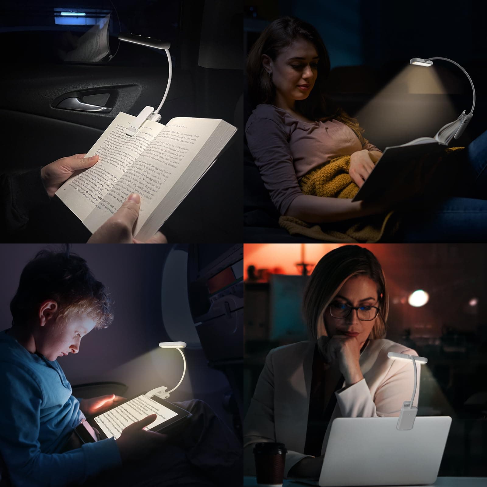 iFalarila Book Lamp, Rechargeable Reading Lamp for Bedtime Reading with 3 Colors & 10 Brightness Dimmable, Flexible Gooseneck Small Clip on Reading Light for Children thumbnail 6