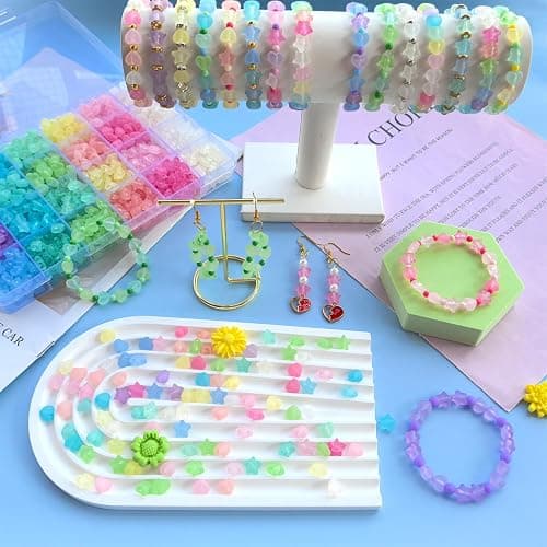 1000Pcs Matte Acrylic Star Beads Hart Beads for Bracelet Jewelry Making Jelly Color Frosted Pastel Beads Colorful Cute Aesthetic Kawaii Bead Charms for DIY Necklace Keychain Phone Charms thumbnail 2