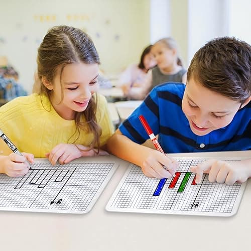 Grid Whiteboard, 9 x 12 Graph Board, 2 Pack Double Sided Dry Erase Board for Students and Kids thumbnail 5
