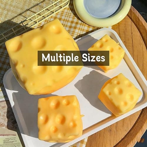 Small Mini Cheese Squishy - Tiny Soft Rising Food Squeeze Toys, Stress Relief, Sensory Fidget for Adults Yellow Soft Novelty Cute Party Favors (2 Inch) thumbnail 7