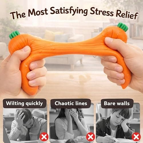Carrot Squishy Realistic Strawberry Squishy Giant Strawberries Stress Relief Toy Jumbo Slow Rise Fruits Squeezable Toy Ball Dragon Fruit Soft Anxiety Toys Pressure Release Fidget Adults thumbnail 5