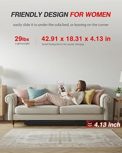 WELLFIT 10% Incline Walking Pads with Handle Bar for Home Office Apartment, Small Under Desk Treadmills with Hiking Climbing Mode for Efficient Fat-Burn, Works for APPs/Mute Remote, 360 LBS Capacity thumbnail 7