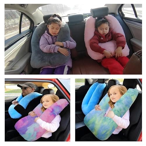 FHSGGP Travel Pillow Car Pillow Kid Car Sleeping The Sleeping Aid for Adults and Kids on Road Trips Kids Travel Pillow Colorful Purple thumbnail 4