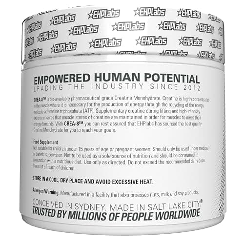 EHP Labs CREA-8 Micronized Creatine Monohydrate Powder - Unflavored Creatine Powder for Muscle Growth, Increased Strength, Enhanced Energy Output and Improved Performance - 100 Servings (500g) thumbnail 3